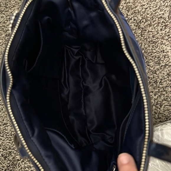 Coach F17574 Signature Tote Handbag Satin Purple Sequins Medium Blue - Picture 6 of 6